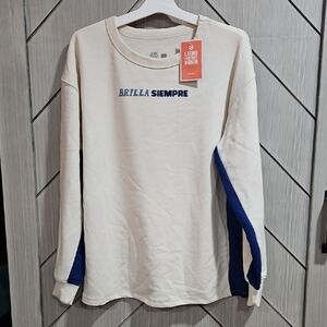 Cream and Blue Sweatshirt